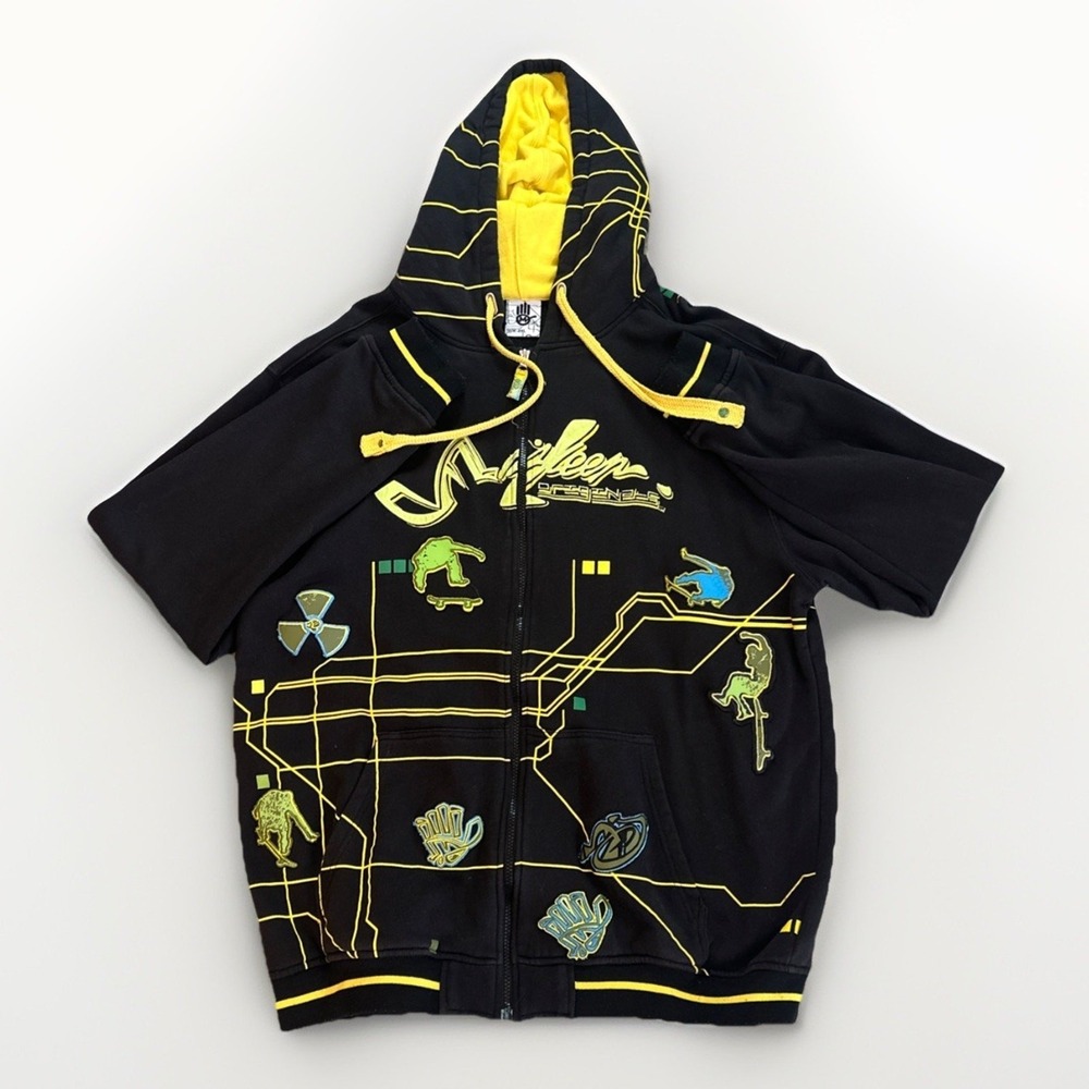 Miskeen Originals RARE Vintage Zip Hoodie Graphic Embroidered Details Men's 2XL